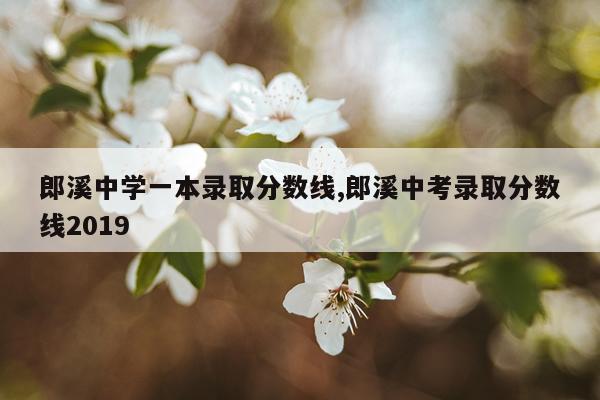 郎溪中学一本录取分数线,郎溪中考录取分数线2019
