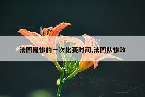 法国最惨的一次比赛时间,法国队惨败