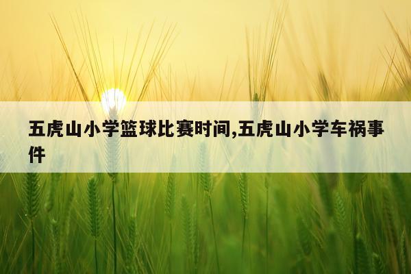 五虎山小学篮球比赛时间,五虎山小学车祸事件