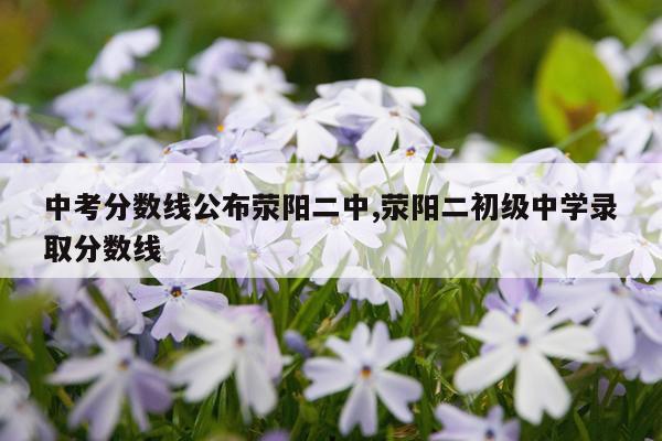 中考分数线公布荥阳二中,荥阳二初级中学录取分数线