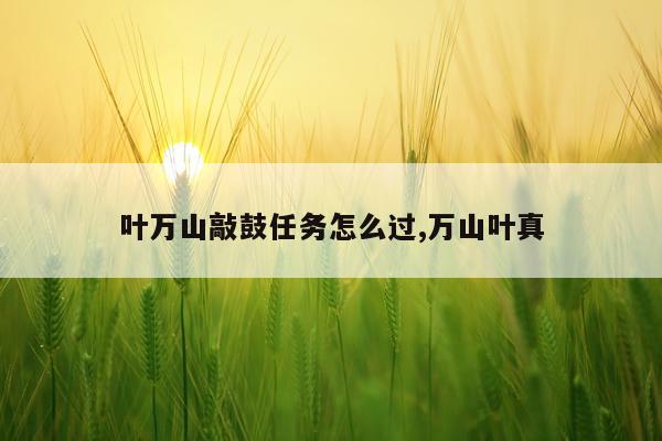 叶万山敲鼓任务怎么过,万山叶真