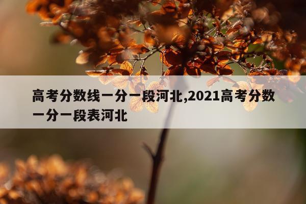 高考分数线一分一段河北,2021高考分数一分一段表河北