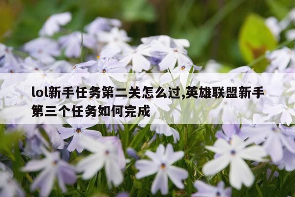 lol新手任务第二关怎么过,英雄联盟新手第三个任务如何完成