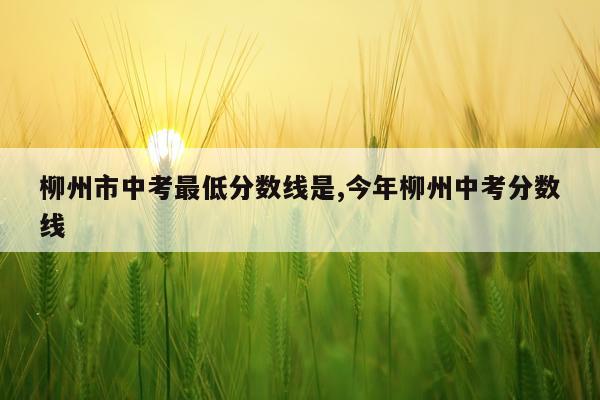 柳州市中考最低分数线是,今年柳州中考分数线