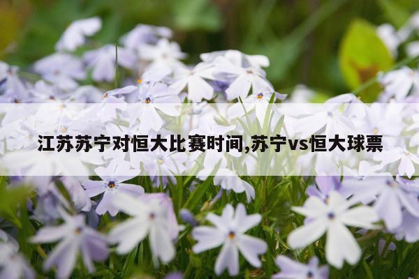 江苏苏宁对恒大比赛时间,苏宁vs恒大球票