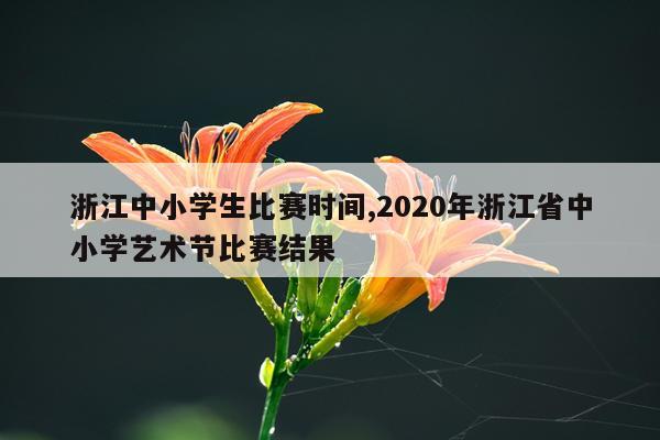 浙江中小学生比赛时间,2020年浙江省中小学艺术节比赛结果
