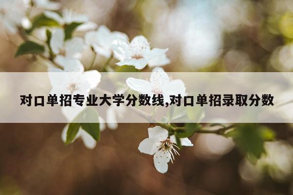 对口单招专业大学分数线,对口单招录取分数