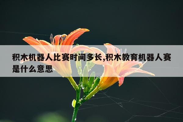 积木机器人比赛时间多长,积木教育机器人赛是什么意思