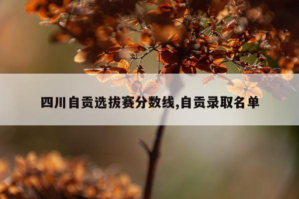 四川自贡选拔赛分数线,自贡录取名单