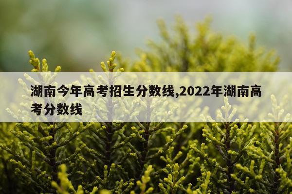 湖南今年高考招生分数线,2022年湖南高考分数线