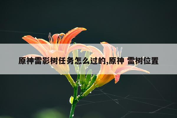原神雷影树任务怎么过的,原神 雷树位置