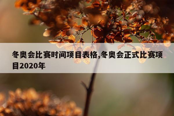 冬奥会比赛时间项目表格,冬奥会正式比赛项目2020年