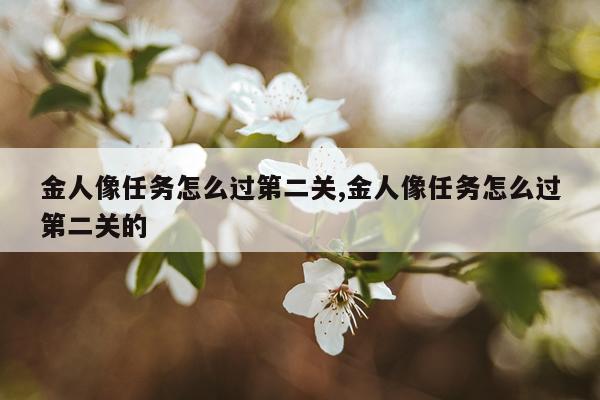 金人像任务怎么过第二关,金人像任务怎么过第二关的