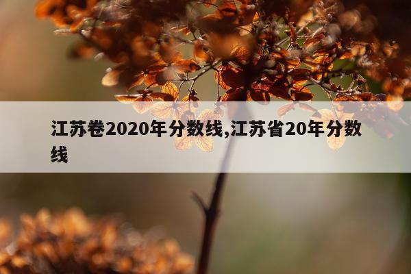 江苏卷2020年分数线,江苏省20年分数线