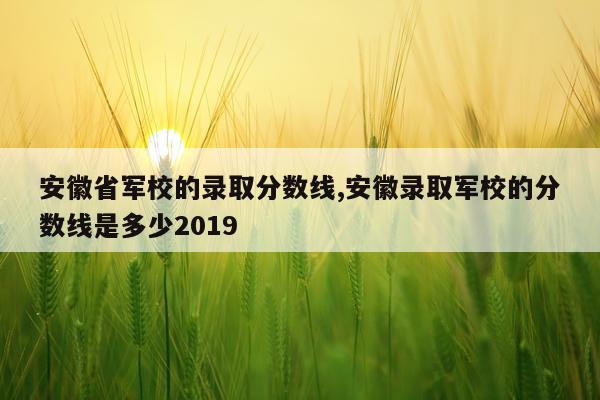 安徽省军校的录取分数线,安徽录取军校的分数线是多少2019