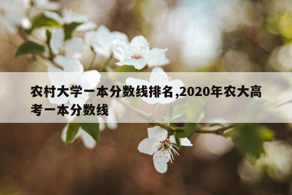 农村大学一本分数线排名,2020年农大高考一本分数线