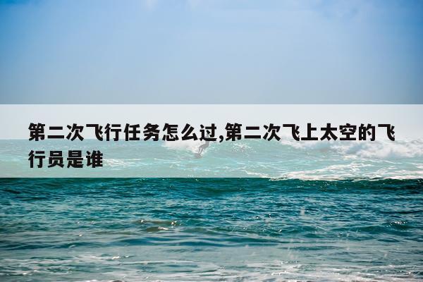 第二次飞行任务怎么过,第二次飞上太空的飞行员是谁
