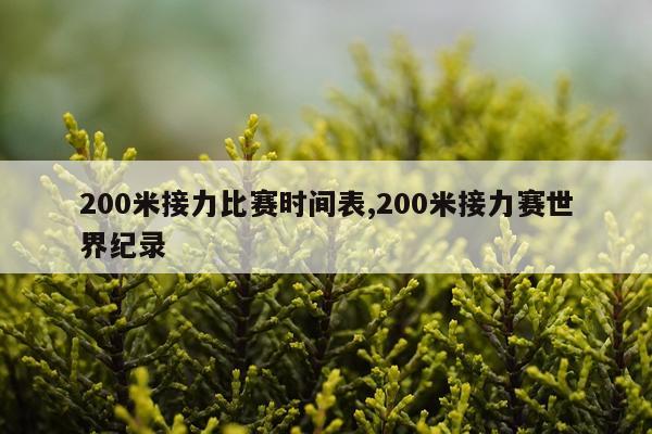 200米接力比赛时间表,200米接力赛世界纪录