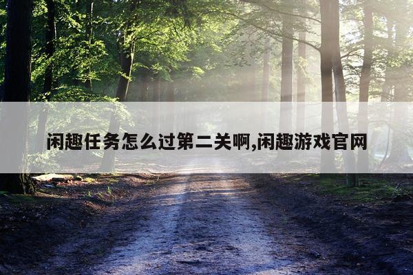 闲趣任务怎么过第二关啊,闲趣游戏官网