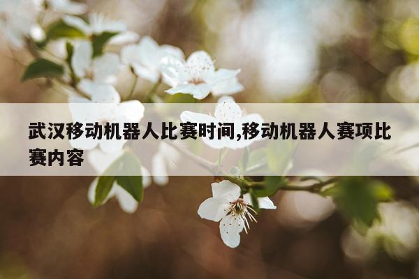 武汉移动机器人比赛时间,移动机器人赛项比赛内容