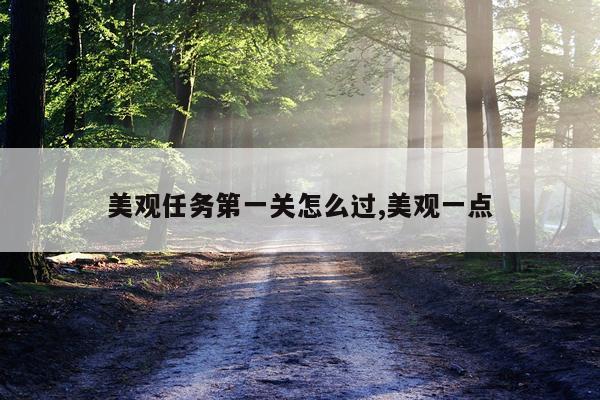 美观任务第一关怎么过,美观一点