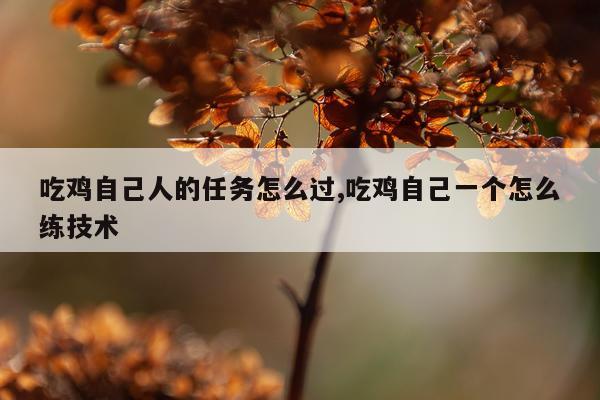 吃鸡自己人的任务怎么过,吃鸡自己一个怎么练技术