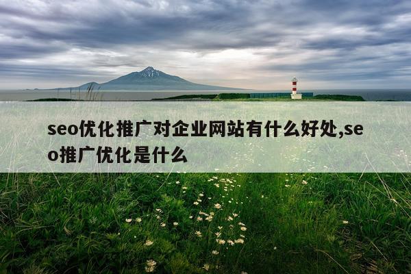 seo优化推广对企业网站有什么好处,seo推广优化是什么