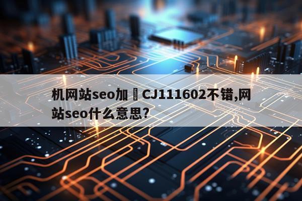 机网站seo加揋CJ111602不错,网站seo什么意思?