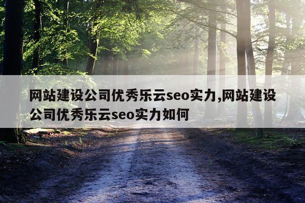 网站建设公司优秀乐云seo实力,网站建设公司优秀乐云seo实力如何