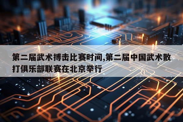 第二届武术搏击比赛时间,第二届中国武术散打俱乐部联赛在北京举行