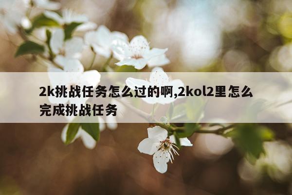 2k挑战任务怎么过的啊,2kol2里怎么完成挑战任务