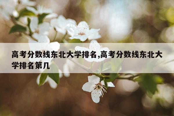 高考分数线东北大学排名,高考分数线东北大学排名第几