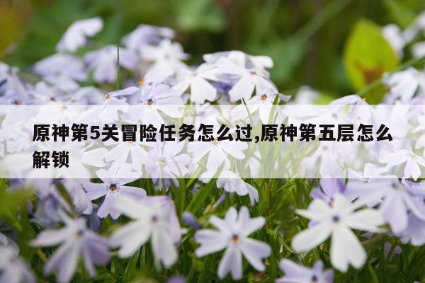 原神第5关冒险任务怎么过,原神第五层怎么解锁