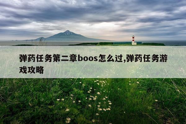 弹药任务第二章boos怎么过,弹药任务游戏攻略